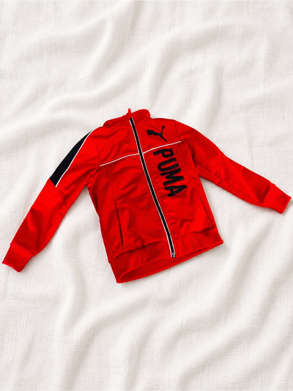 Puma Red Kids' Full-Zip Track Jacket with Black Logo